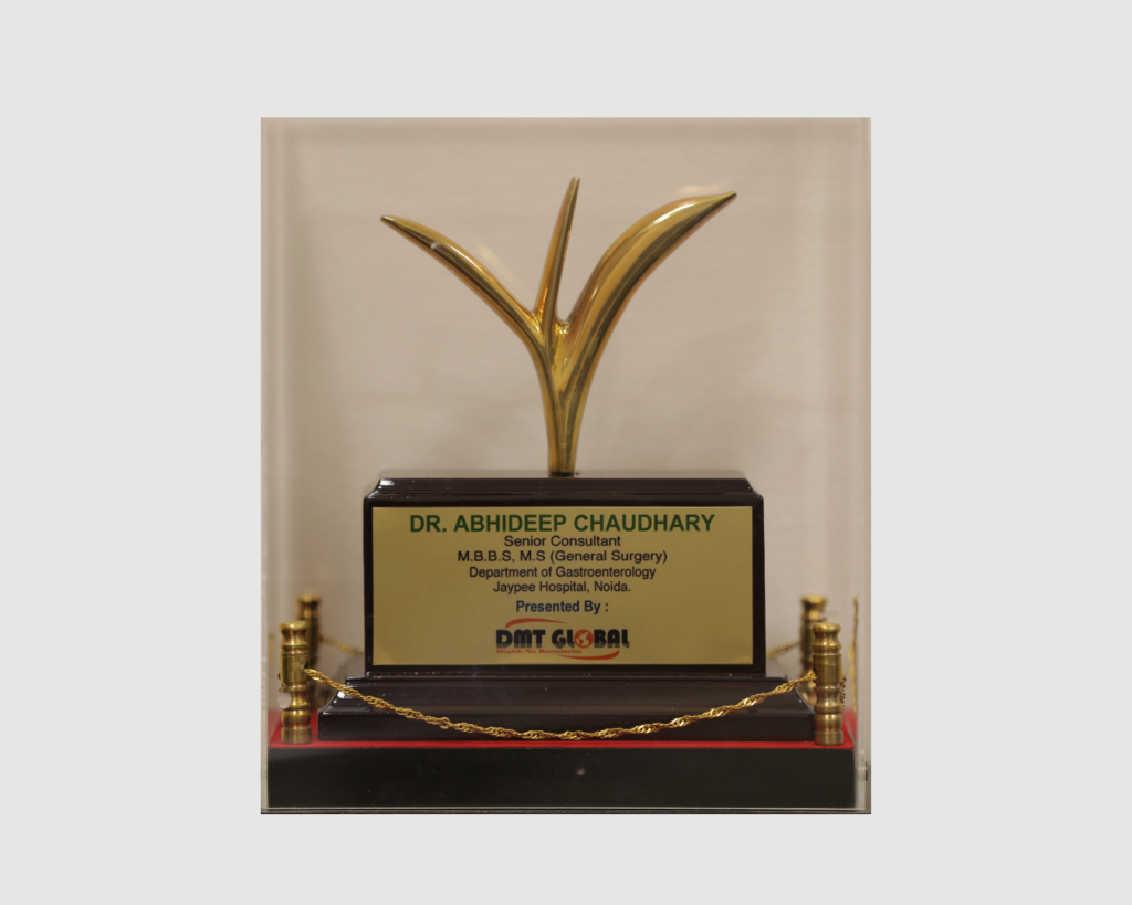 Awarded by DMT Global at Jaypee Hospital, Noida